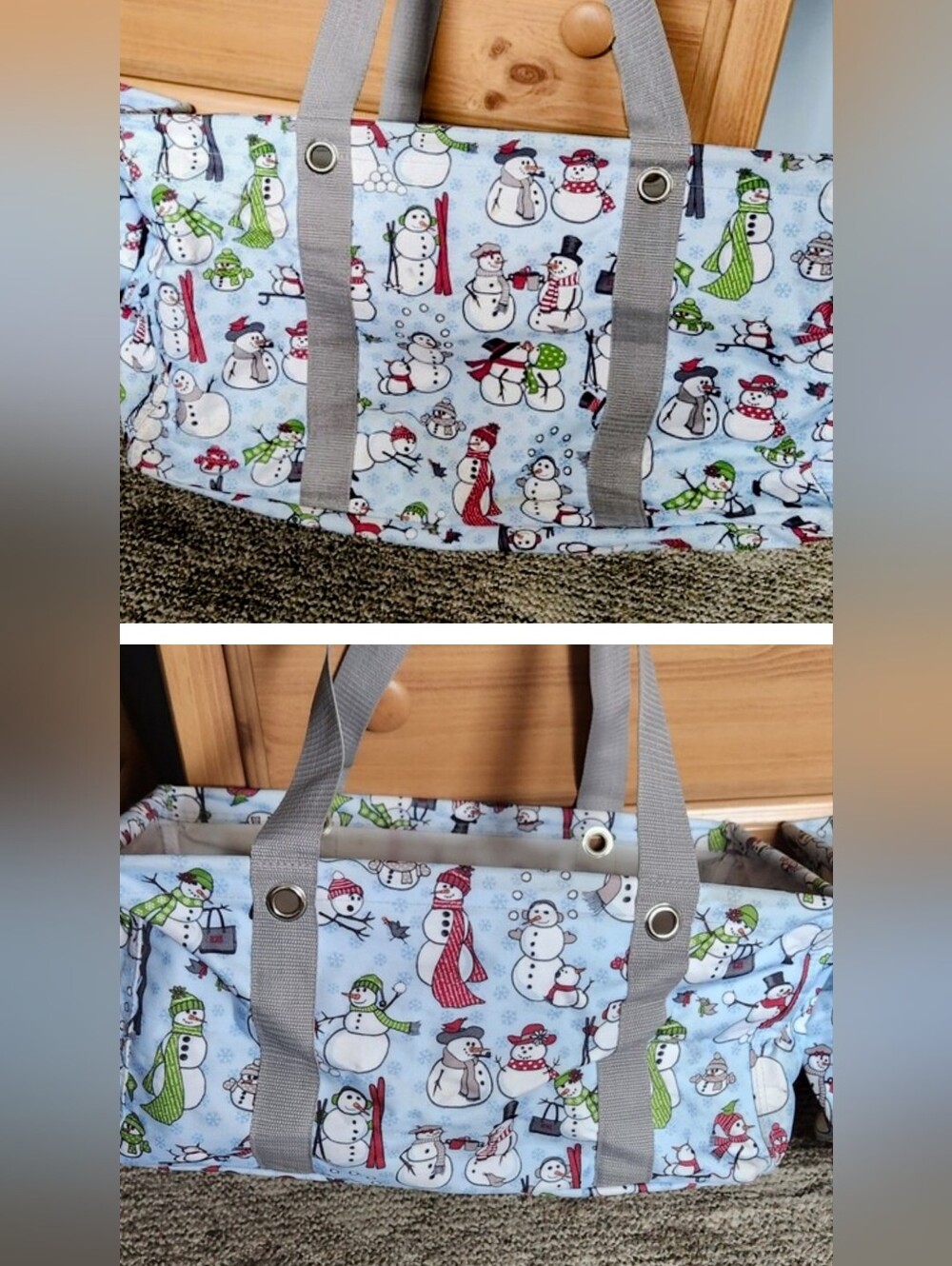 Snowman Print Tote Set